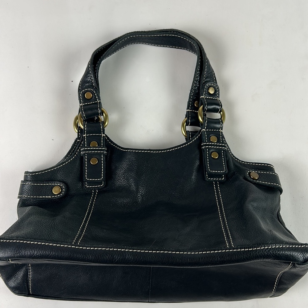 Euc Fossil vintage leather brass Y2K shoulder bag - Picture 7 of 9